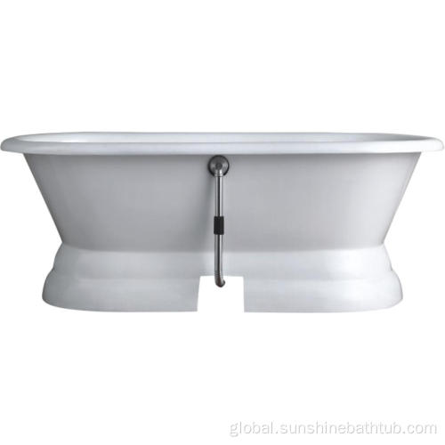 Pedestal Bath Tubs Freestanding Cast Iron Enamel Double End Pedestal Bathtub Factory